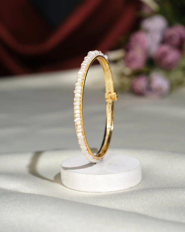 women’s birthstone bracelets-Simple Pearl Bangle