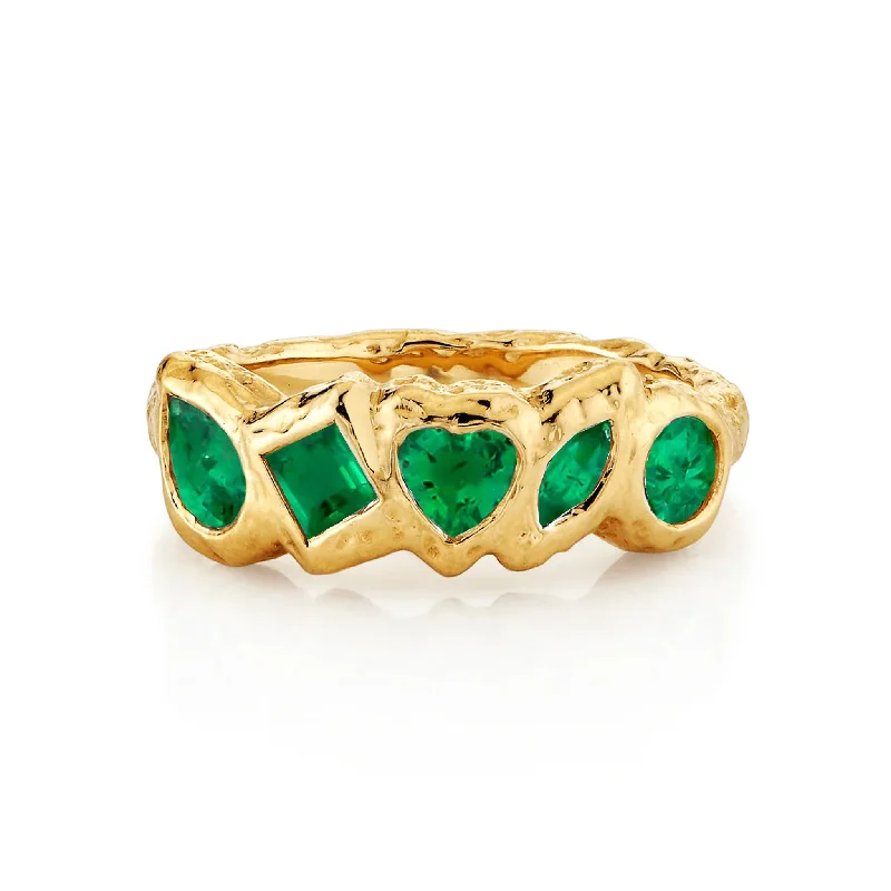 women’s unique rings-Harmony River Emerald Ring | Ready to Ship