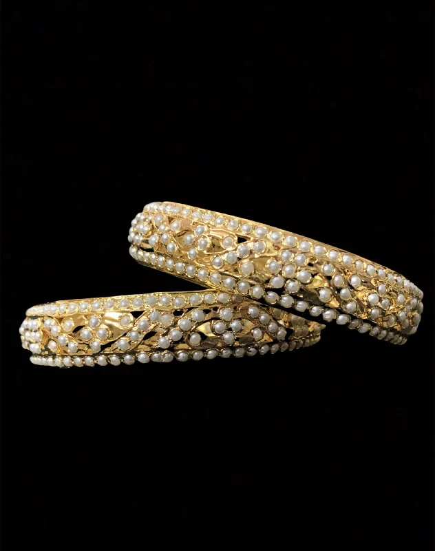 women’s classic bangles-B87 Leela pearl bangles ( SHIPS IN 4 WEEKS )