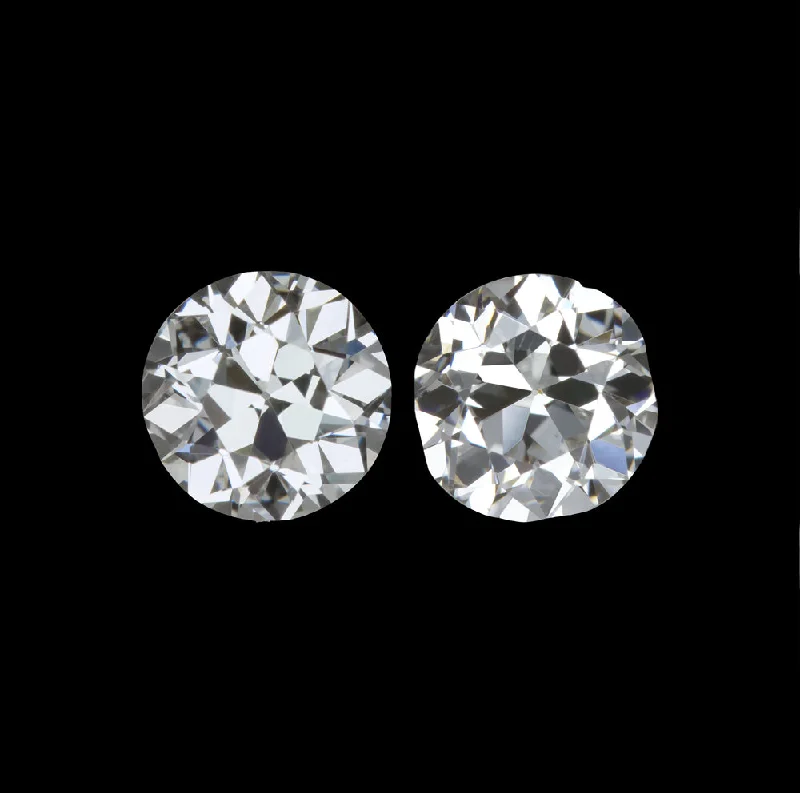 women’s hoop stud earrings-0.32ct E-F VS OLD EUROPEAN CUT DIAMOND STUD EARRINGS MATCHING PAIR LOOSE NATURAL