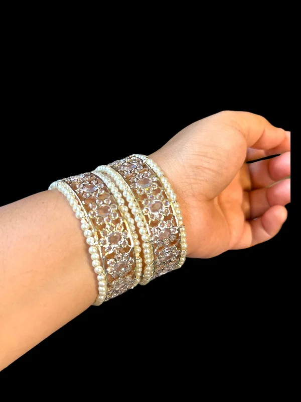 women’s elegant bracelets-B141 Aleezay hyderabadi silver plated bangles ( SHIPS IN 3 WEEKS )