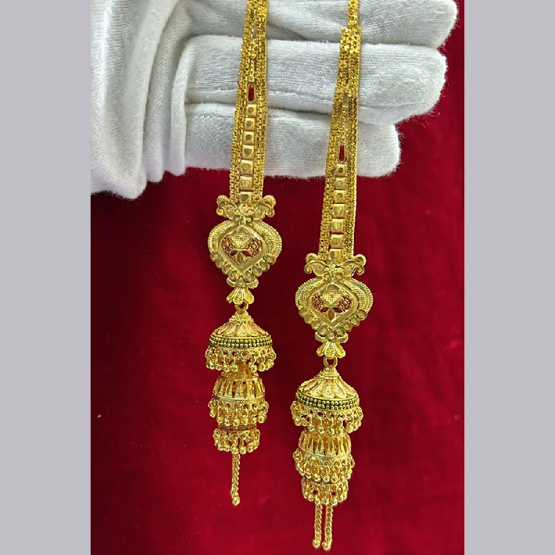 women’s fashion earrings-Pari Art Jewellery Gold Forming Jhumki Earrings