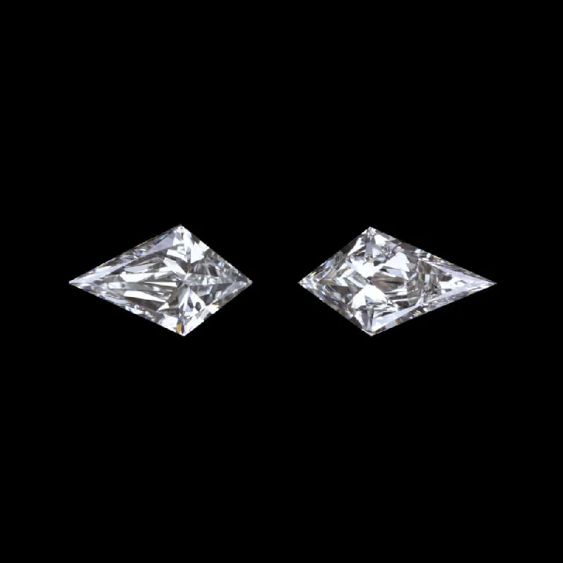 women’s adjustable hoop earrings-0.24ct KITE SHAPE CUT DIAMOND MATCHING PAIR STUD EARRINGS LOZENGE ACCENT 1/4ct