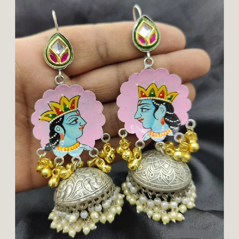 women’s geometric earrings-Fancyla 2 Tone Plated Queen Style Ghungroo Jhumki Earrings