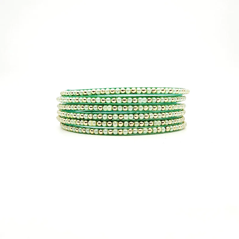 women’s precious stone bangles-Aubrey - Glass Bangles