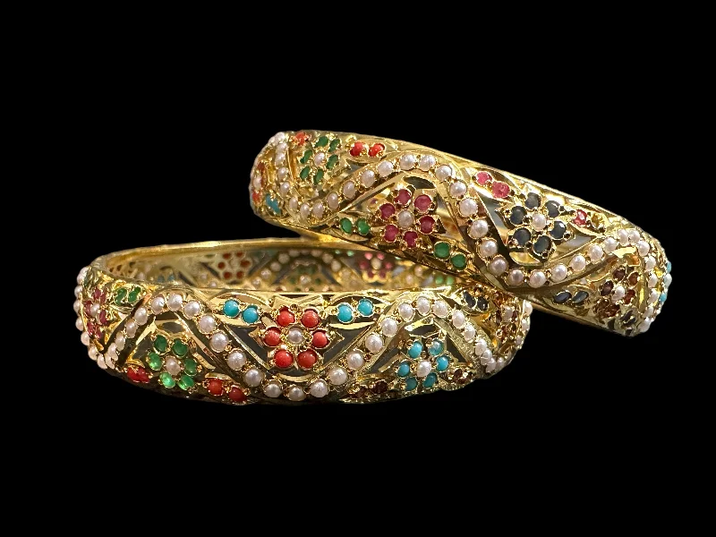 women’s charm bangles-B303 Navratan bangle ( READY TO SHIP )