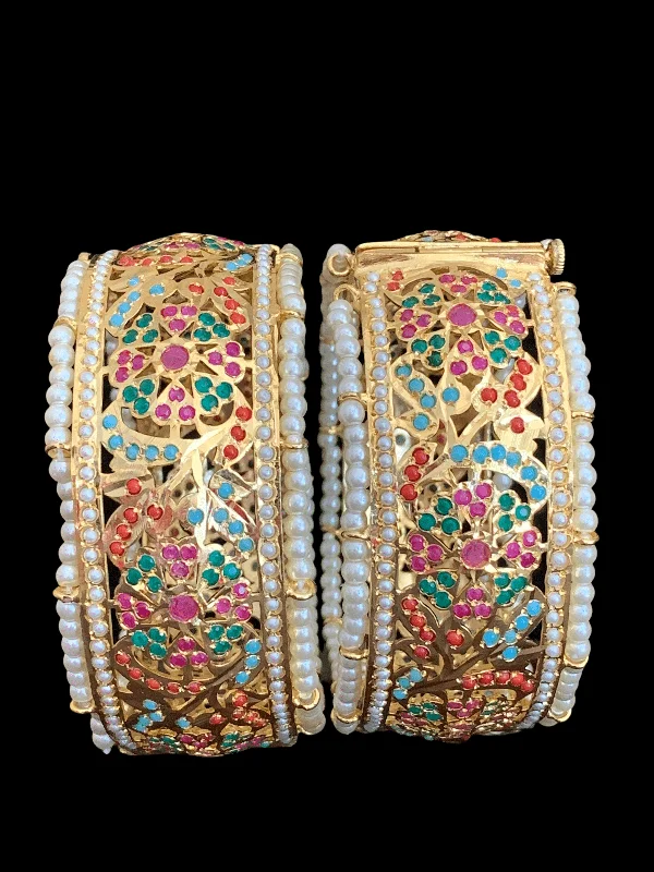 women’s sapphire bangles-Alea bangles ( navratan ) (READY TO SHIP  )