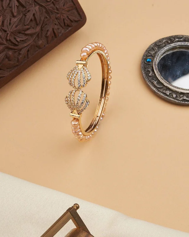 women’s multi-strand bracelets-Single Line Rose Gold Bangle