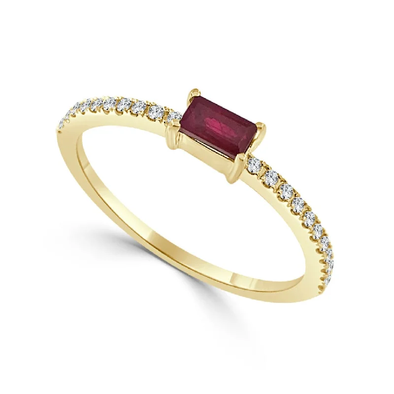 women’s custom engagement rings-14k Gold Ruby & Diamond Ring