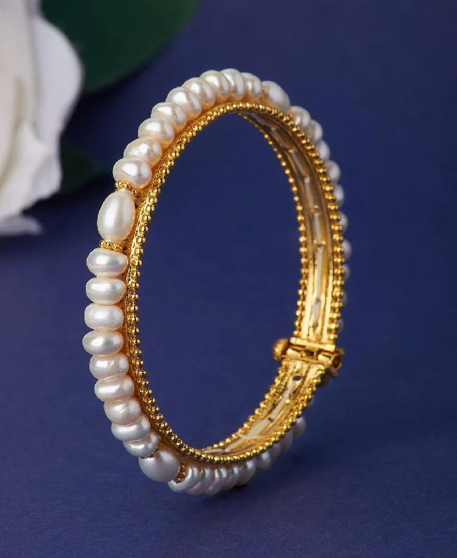 women’s personalized bracelets-Elegant and classy Pearl Bangle