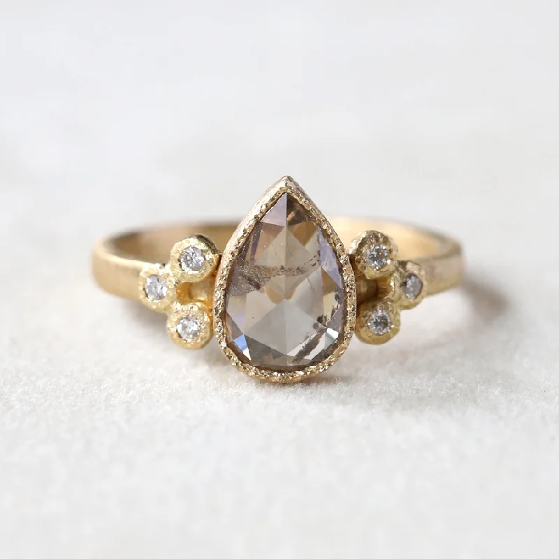 women’s antique-style engagement rings-1.32ct light brown diamond ring