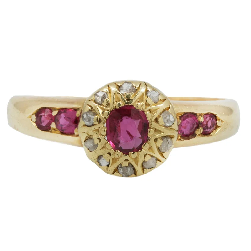 women’s designer engagement rings-Victorian Ruby and Diamond Ring