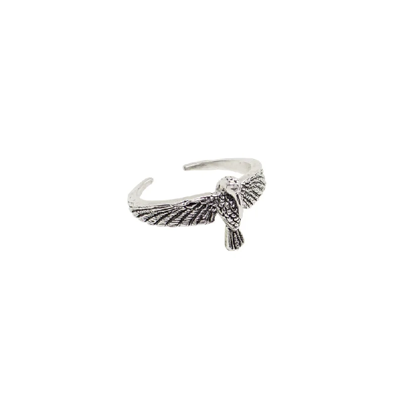 women’s classic rings-Hummingbird Ring In Silver