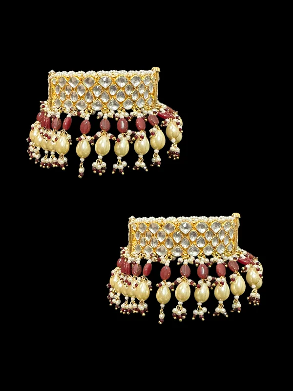 women’s flexible bracelets-B199 Pachi kundan bangles -1 pair ( READY TO SHIP )