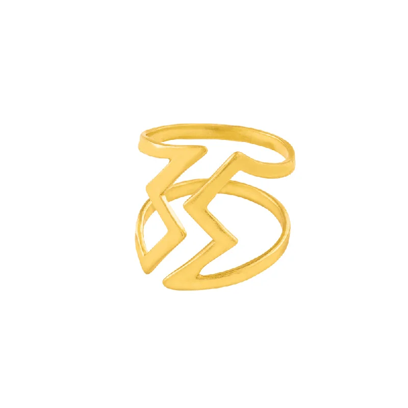 women’s luxurious rings-She's Electric Adjustable Ring in Gold