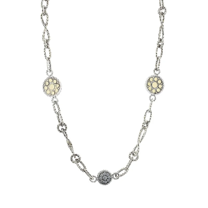 women’s moonstone necklaces-John Hardy Silver Dot Link 22-Inch Necklace