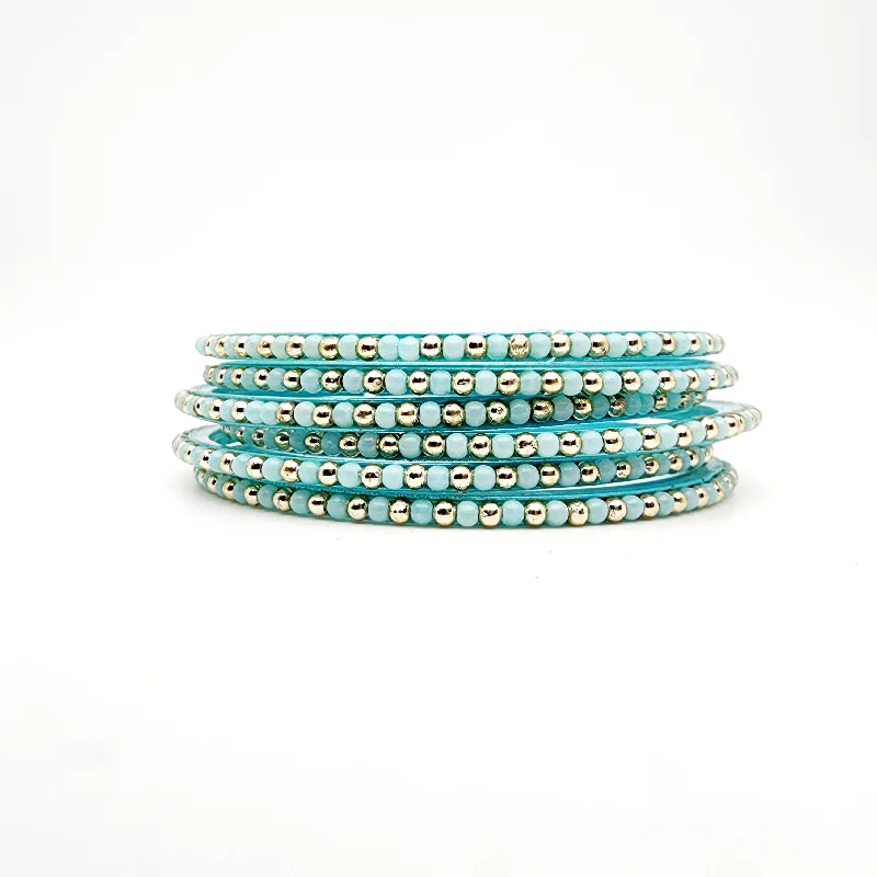 women’s gem-studded bracelets-Aspen - Glass Bangles