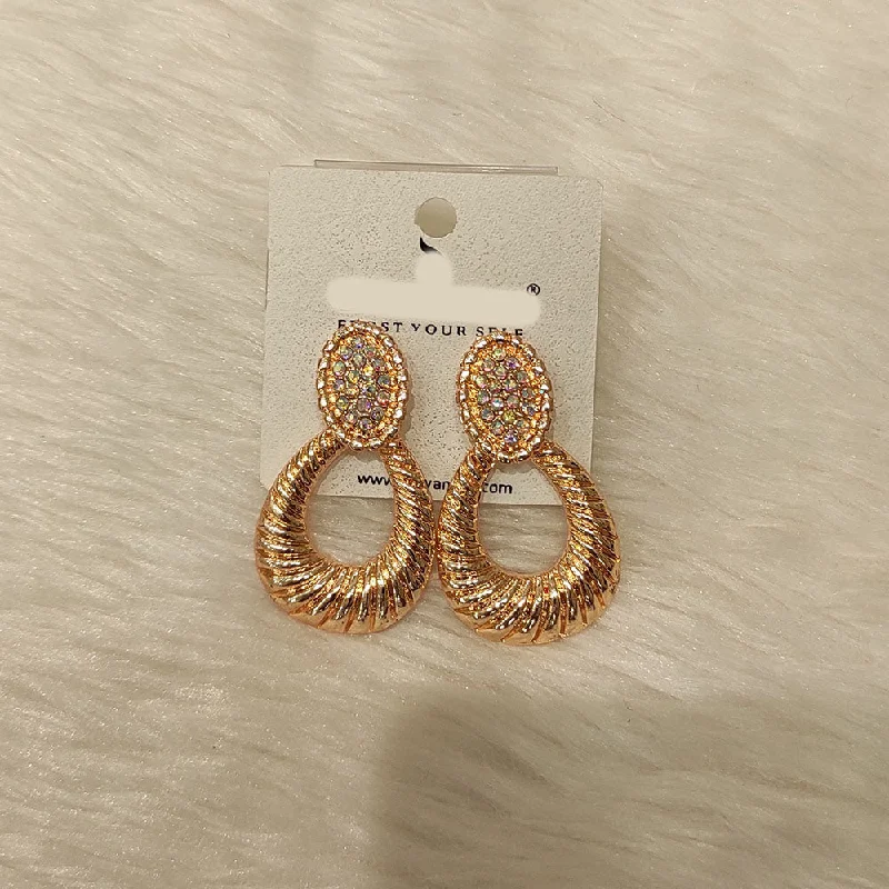 women’s clip-on earrings-Dhwani Gold Plated Austrian Stone Dangler Earrings