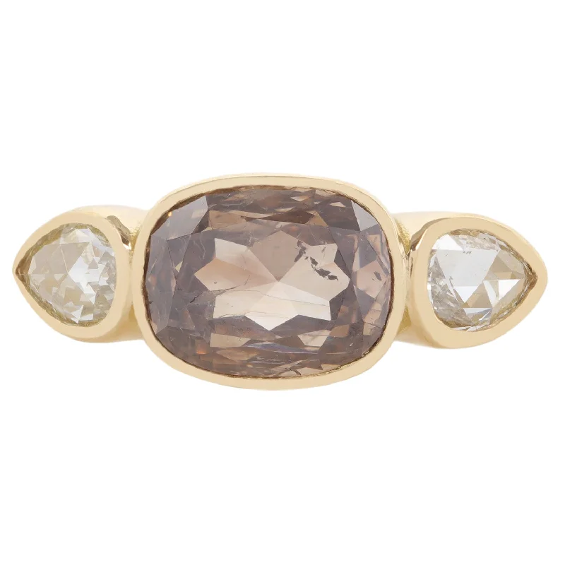 women’s affordable engagement rings-Brown Brilliance Diamond Ring