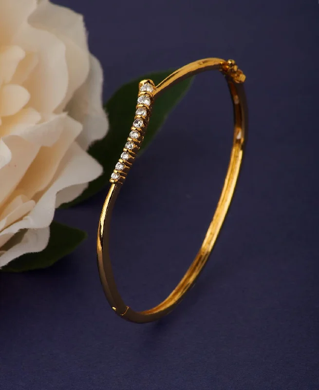 women’s matching bracelets-Statement Gold Metallic Bangle