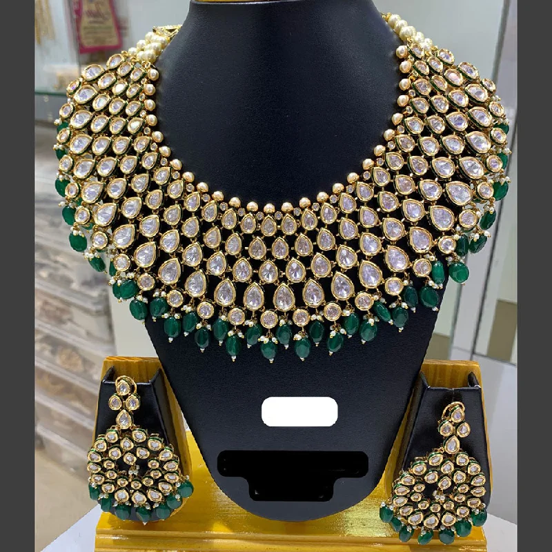 women’s infinity necklaces-Jain Jewellers Gold Plated Kundan Stone And Pearls Necklace Set