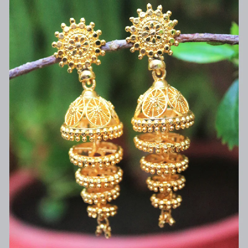 women’s birthstone earrings-H K Fashion Gold Plated Dangler Earrings