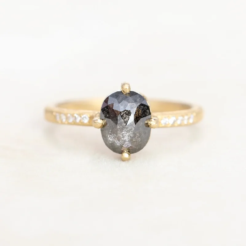 women’s multi-stone engagement rings-1.46ct dark grey diamond ring