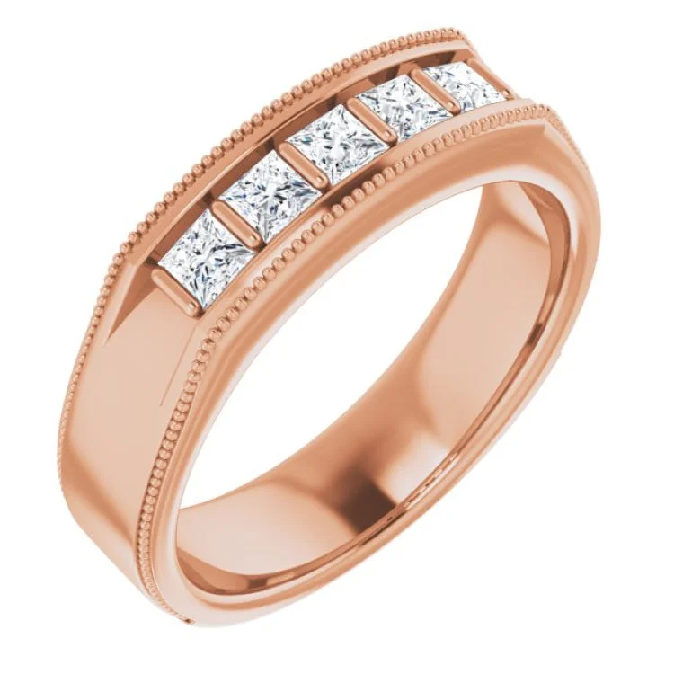 women’s vintage diamond engagement rings-14K Rose 5/8 CTW Natural Diamond Ring