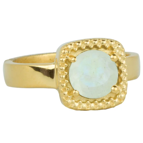 women’s gold engagement rings-Let it Glow Ring in Gold and Moonstone