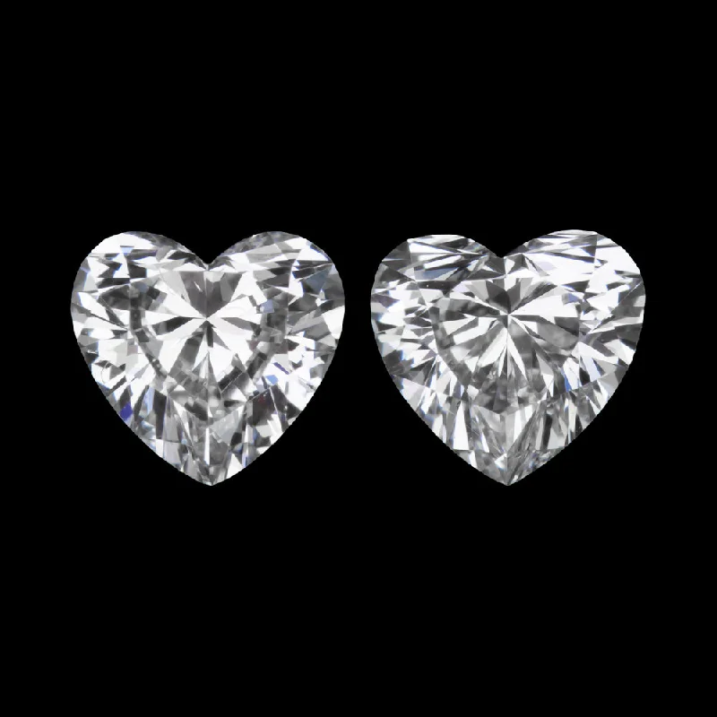 women’s vintage-inspired earrings-0.44ct HEART SHAPE DIAMOND STUD EARRINGS GIA CERTIFIED E VVS2 PAIR NATURAL 1/2ct