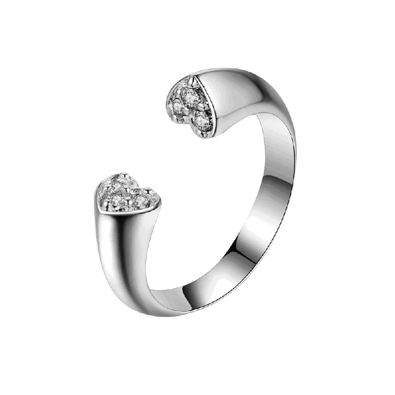 women’s infinity rings-Cubic Zirconia Heart Ring