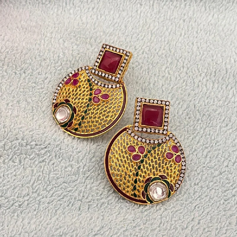 women’s oval earrings-Jewel Addiction Gold Plated Austrian Stone Dangler Earrings