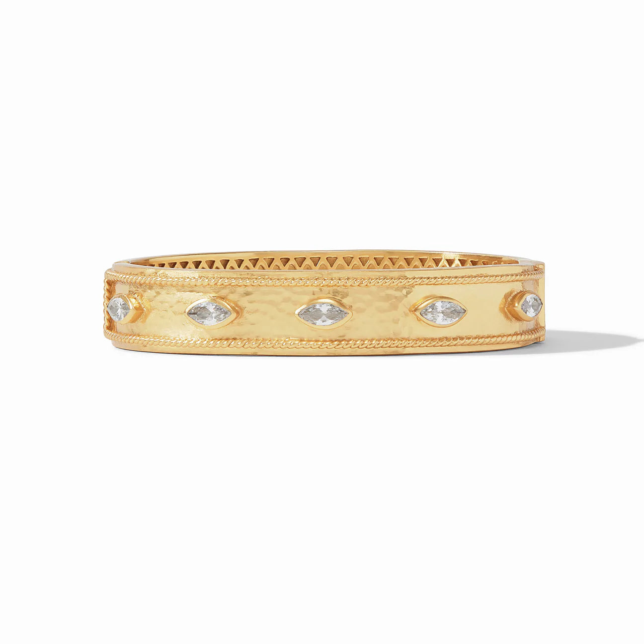 women’s stacked bangles-MONACO HINGE BANGLE - CUBIC ZIRCONIA