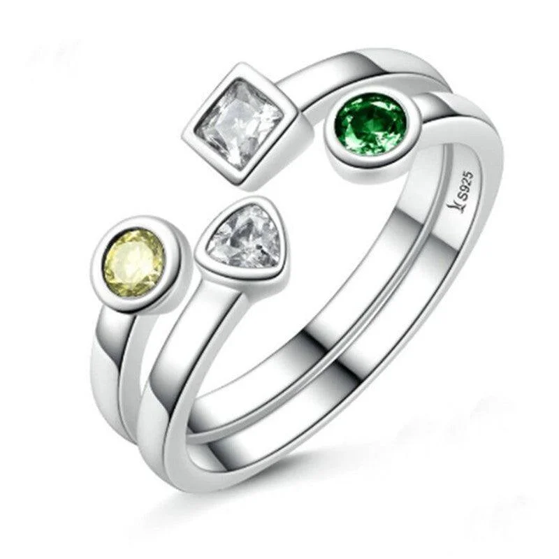 women’s knot rings-Stackable Rings Cubic Zirconia Stones