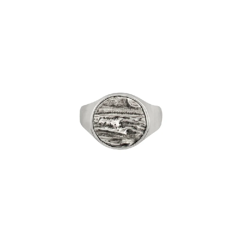 women’s infinity rings-Elements Signet Ring - Go with the Flow in Silver