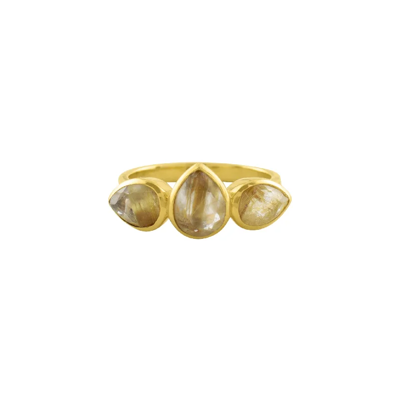 women’s gemstone engagement rings-Stone Lotus Ring in Gold