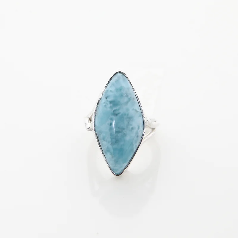 women’s boho rings-Larimar Ring Hazel