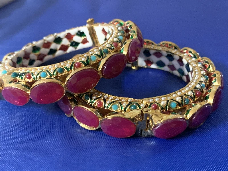 women’s fashion bracelets-B2 Madhuri Navratan Bangles ( READY TO SHIP )