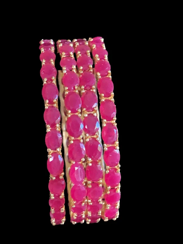 women’s gem-studded bracelets-B59 cz  bangles set of 4 ( READY TO SHIP )