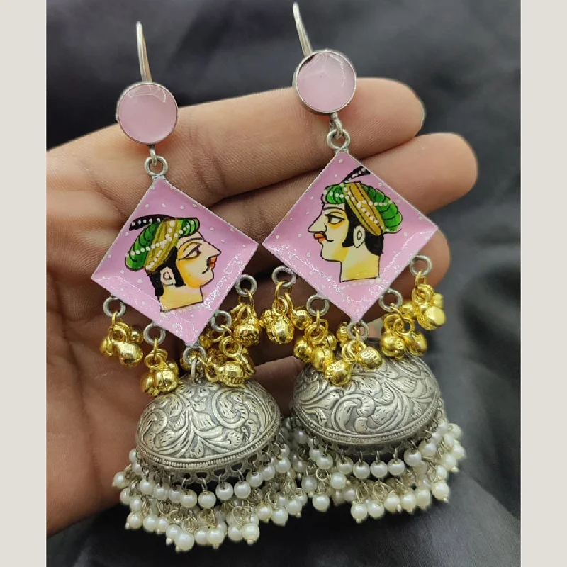 women’s dainty earrings-Fancyla 2 Tone Plated Maharaja Style Ghungroo Jhumki Earrings