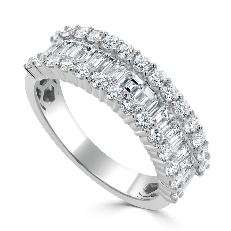 women’s white gold engagement rings-14k Gold & Baguette Diamond Ring