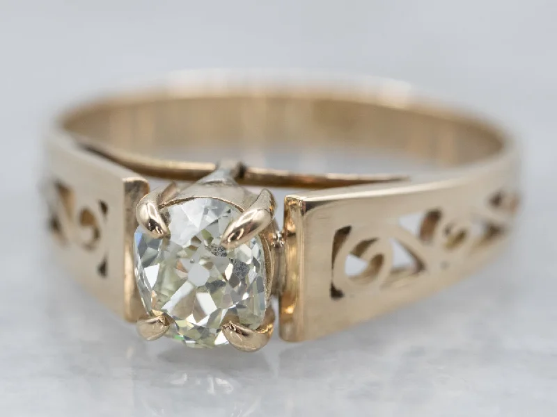 women’s wedding and engagement rings-Gorgeous Old Mine Cut Diamond Ring