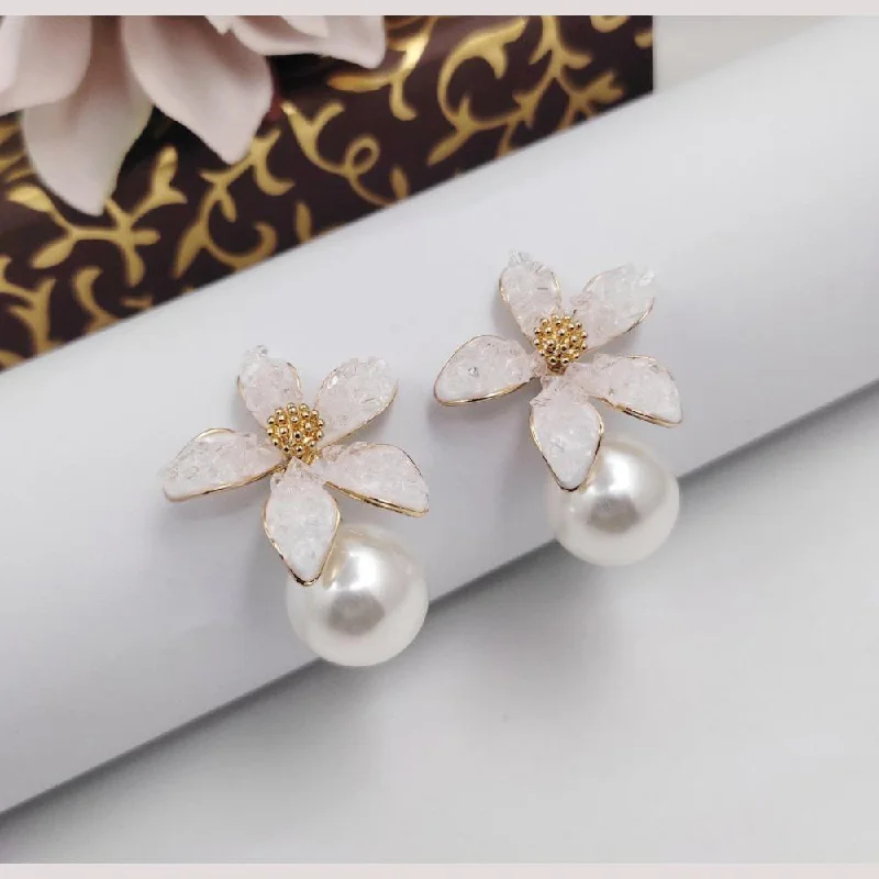 women’s hoop earrings with gems-Aamrapali Gold Plated  Pearl Earrings