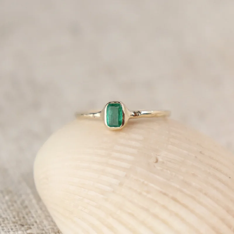 women’s minimalist rings-From Isla Mini Emerald Ring