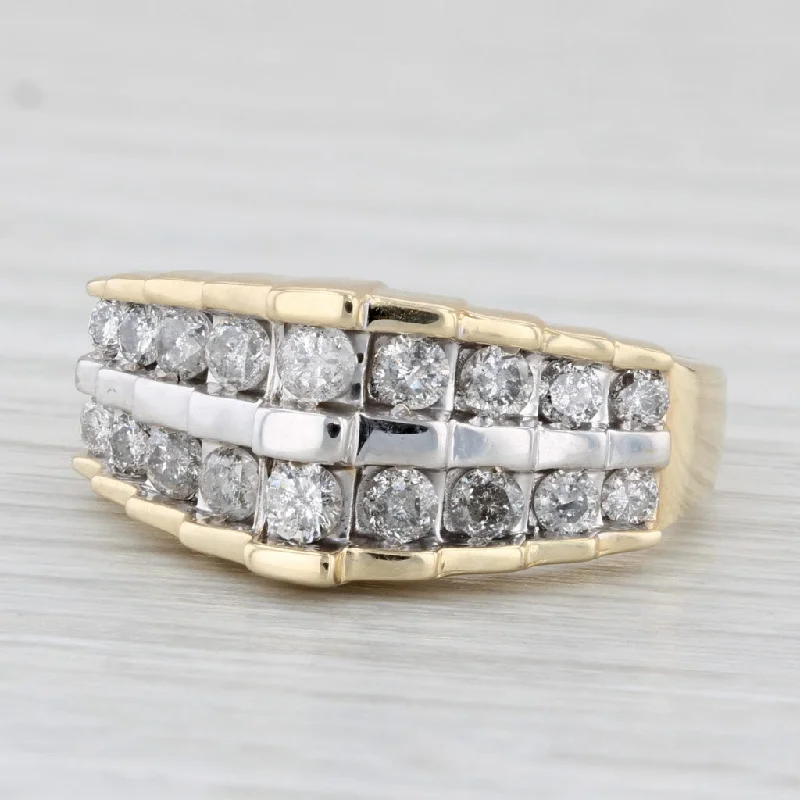 women’s custom-designed engagement rings-0.76ctw Tiered Diamond Ring 10k Yellow Gold Size 8.25