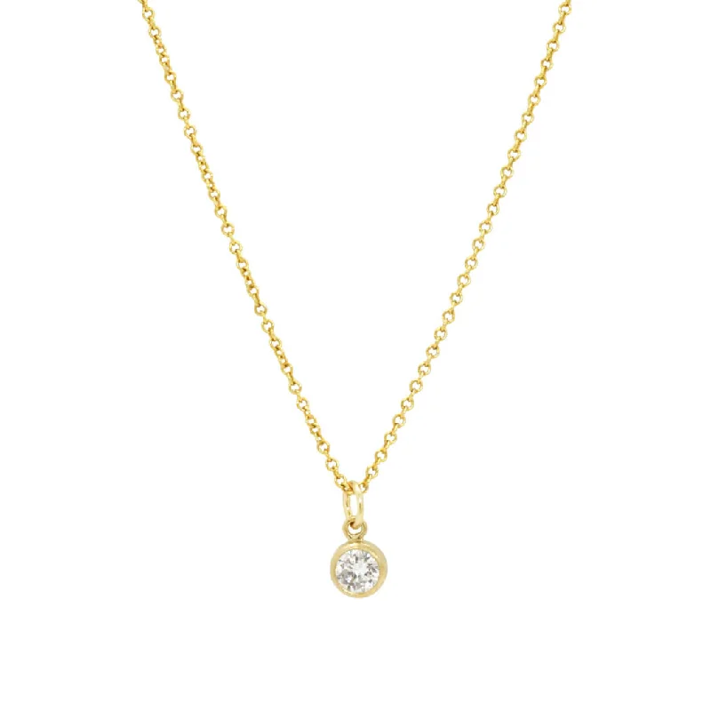 women’s dainty necklaces-Diamond Necklace - Gold Filled