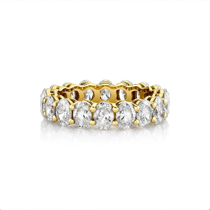 women’s cubic zirconia rings-Oval Diamond Infinity Band