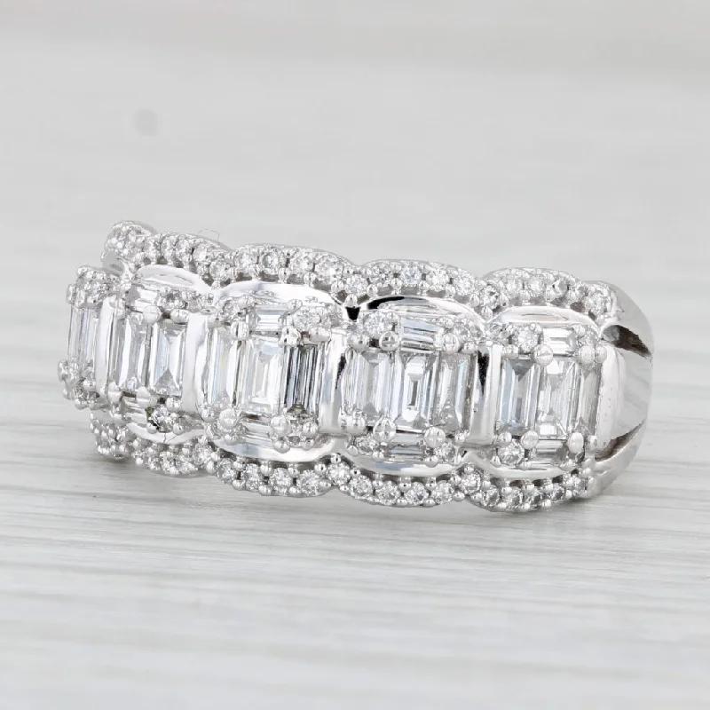 women’s vintage-style engagement rings-1.41ctw Diamond Ring 14k White Gold Size 8.5