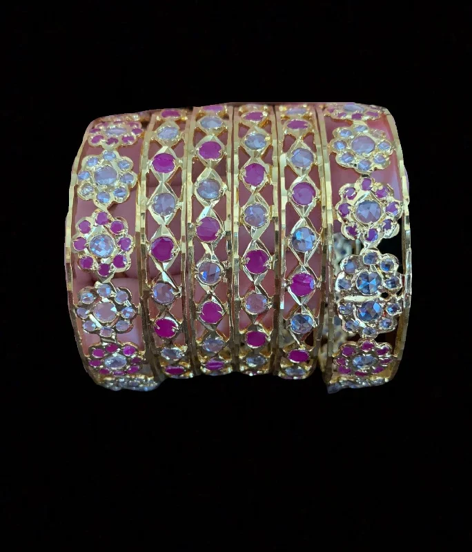 women’s thick bracelets-B137 Indu ruby bangles   ( READY TO SHIP )