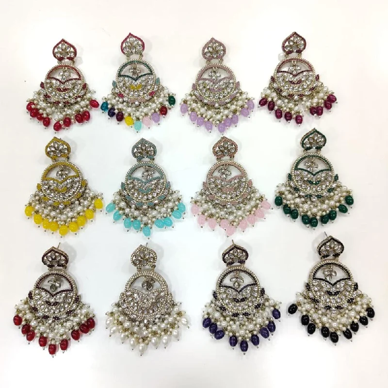 women’s chunky earrings-Kavita Art Gold Plated Crystal Stone Dangler Earrings (1 Piece Only)